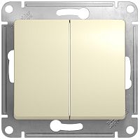 Переключатель без рамки Systeme Electric Glossa 2-кл. проходной бежевый картинка